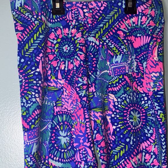 Lilly Pulitzer Maia No Prob Llama Print Side Tie Leggings Blue Pink Sz M - Picture 6 of 8